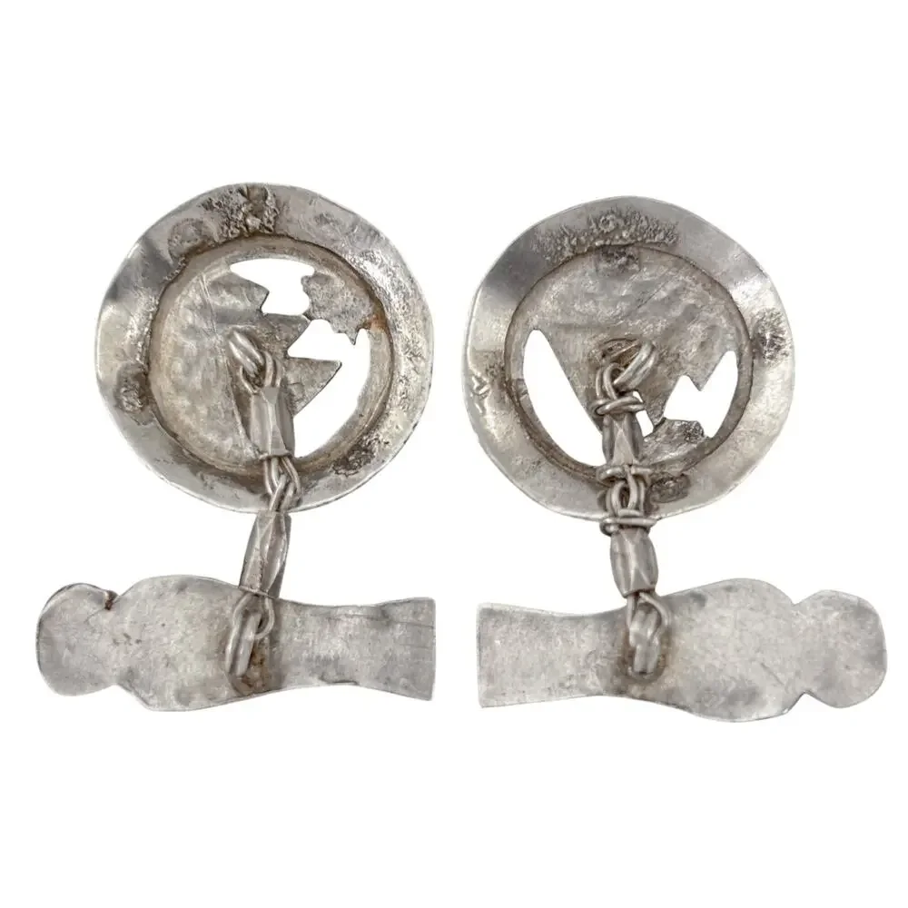 Vintage Sterling Silver 925 Egyptian Revival Cuff Links